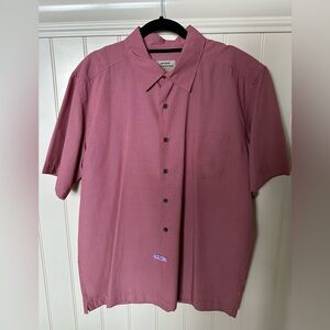 QUIKSILVER WATERMAN Mens Size Small Red Check Short Sleeve Collared Shirt